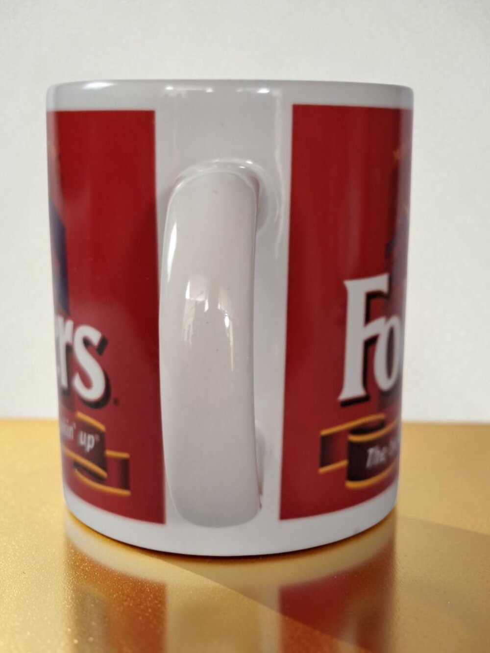 Vintage Folgers Coffee Mug Houston Harvest Mountain Grown Sun Over Mountains Red - Picture 2 of 11